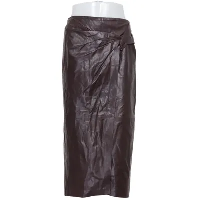 Leather skirt (Brown) from Zara Leather, Viscose