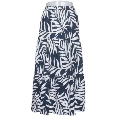 Maxi rok (Blauw, Wit, Meerkleurig) van Janina Katoen, Linnen, Viscose