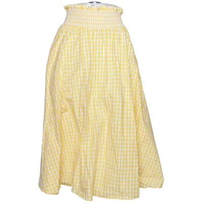 Långkjol (Gul, Vit) från Zara Woman Bomull