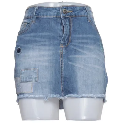 Jupe en jean (Bleu) de Wear It Coton, Élasthane