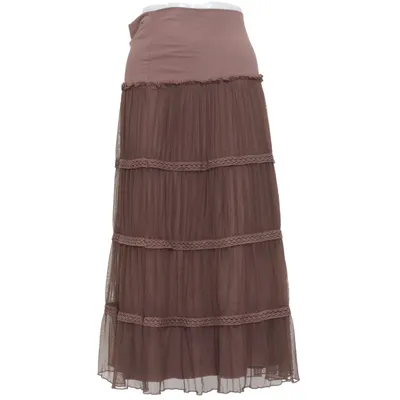 Maxi skirt (Brown) from Oui Moments Elastane, Polyester, Viscose
