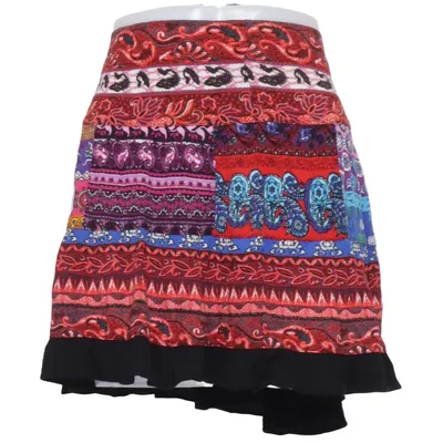 Skirt (Red, Multicolored) from Rayon Viscose