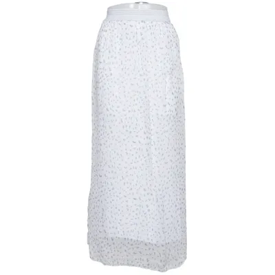 Maxi rok (Wit, Blauw) van Bleifrei Elastaan, Zijde, Viscose