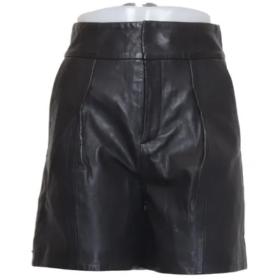 Leren shorts (Zwart) van My Essential Wardrobe Elastaan, Leer, Polyester