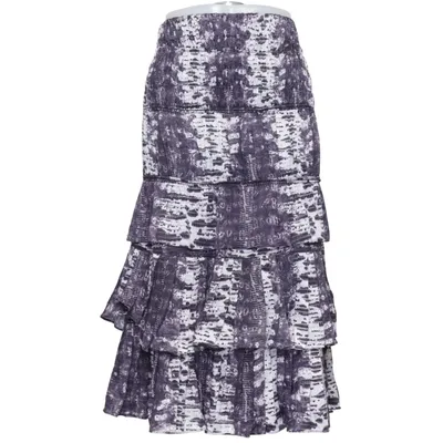 Skirt (Black, White) from H&M Silk