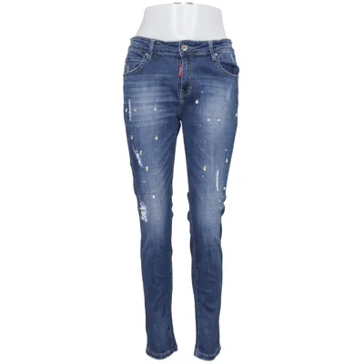 Jeans (Blue) from Hand Work Denim Cotton, Elastane
