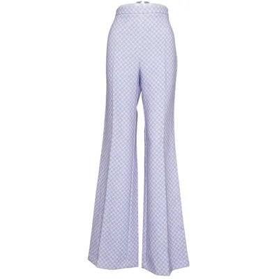 Pantalon patte d'éléphant (Violet, Blanc) de Elisabetta Franchi Élasthane, Polyester