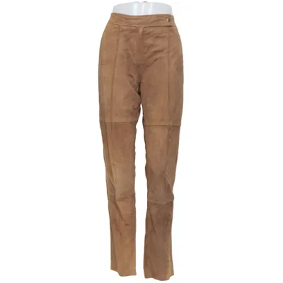 Leren broek (Bruin) van Claudia Sträter Elastaan, Leer, Polyester
