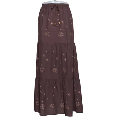 Långkjol (Brun, Beige) från Romwe Bomull, Polyester