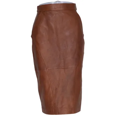Läderkjol (Brun) från Hollies Skinn, Polyamid