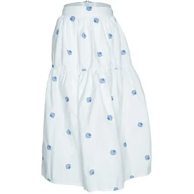 Maxi skirt (White, Blue) from Splash Cotton, Polyester, Viscose