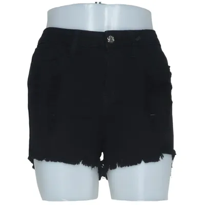 Denim shorts (Zwart) van Hello Miss Katoen, Elastaan