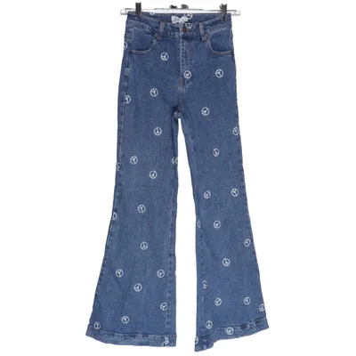 Jeans (Blå, Vit) från Ghanda Bomull, Elastan