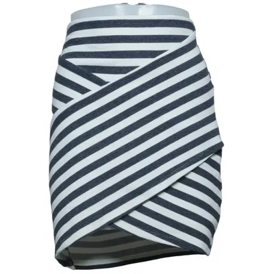Jupe (Bleu, Blanc) de Cubus Coton, Élasthane, Polyester, Viscose