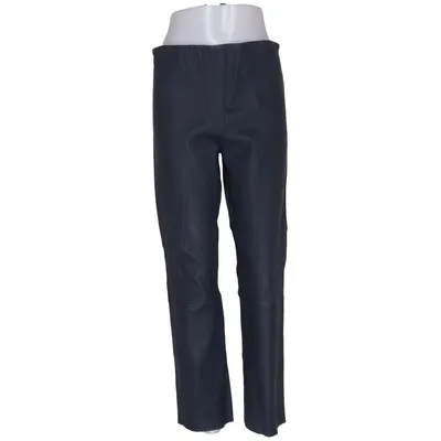 Läderbyxor (Grå) från By Malene Birger Bomull, Elastan, Skinn