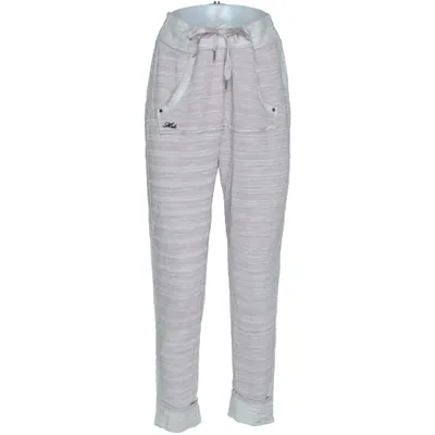 Pants (Pink, White) from Met Cotton, Polyester, Viscose