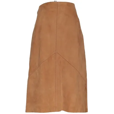 Leren rok (Bruin) van Mauritius Leer, Polyester