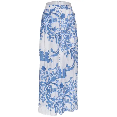 Maxi rok (Blauw, Wit) van H&M Polyamide, Viscose, Polyester