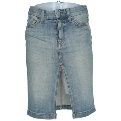 Jupe en jean (Bleu) de 7 for All Mankind Coton, Polyuréthane