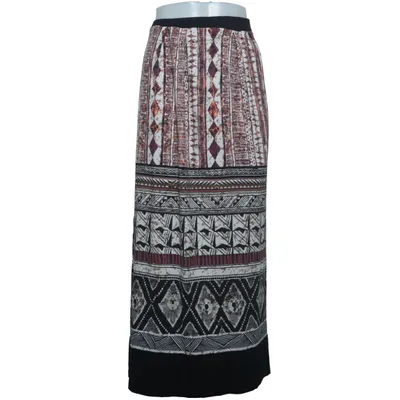 Maxi rok (Zwart, Meerkleurig) van Linea Tesini Elastaan, Viscose