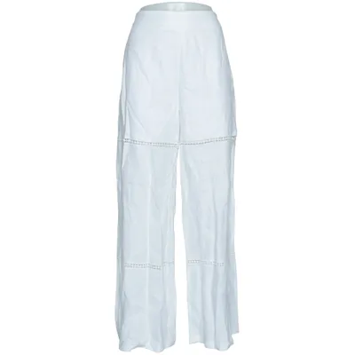 Pantalon patte d'éléphant (Blanc) de Studio F Lin, Viscose