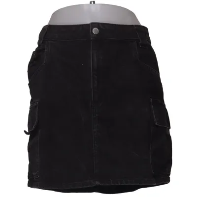Denim skirt (Black) from Topshop Cotton
