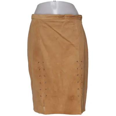Lædernederdel (Brun) Læder, Polyester