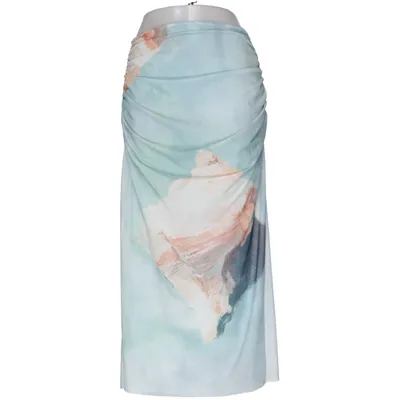 Maxi skirt (Green, Multicolored) from Zara Elastane, Polyester