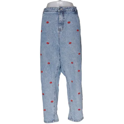 Jeans (Blue, Red) from Zizzi Cotton