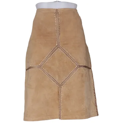 Jupe en cuir (Beige) de Saint Tropez Polyamide, Daim