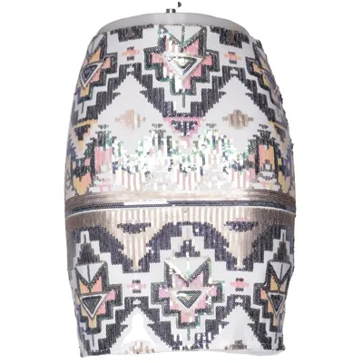 Rok (Wit, Meerkleurig) van Club L Polyester