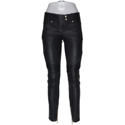 Broek (Zwart) van Balmain x H&M Katoen, Elastaan, Leer