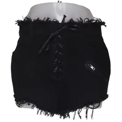 Denim shorts (Black) from Killstar Cotton, Elastane