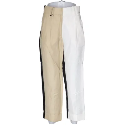 Hose (Beige, Weiß, Schwarz) von Petar Petrov Acetat, Baumwolle, Leinen, Viskose