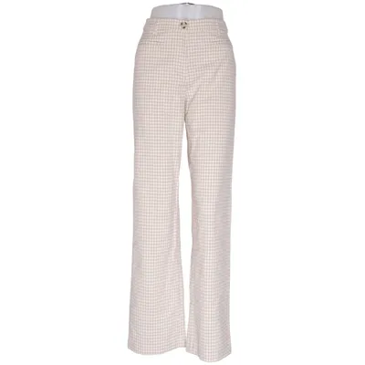 Pantalon patte d'éléphant (Beige, Blanc) de 24Colours Élasthane, Polyester, Viscose