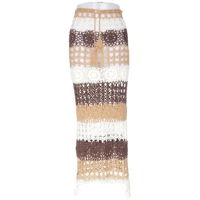 Maxi skirt (Brown, Beige, White) from White Fox Acrylic