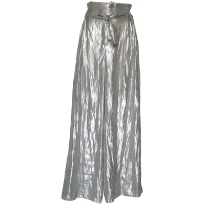 Pantalon patte d'éléphant (Argent) de Zara Woman