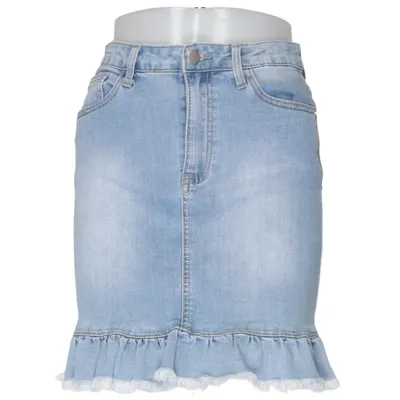 Jeansnederdel (Blå) fra Chica London Bomuld, Elastan, Polyester, Viscose