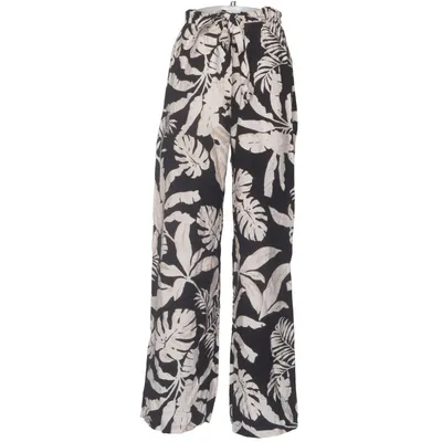Pantalon patte d'éléphant (Noir, Beige) de Primark Cares Polyamide, Viscose