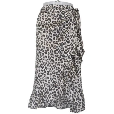 Jupe portefeuille (Beige, Noir) de Samsa Collection Polyester