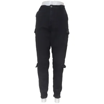 Pantalon cargo (Noir) de Elara Coton, Élasthane, Polyester