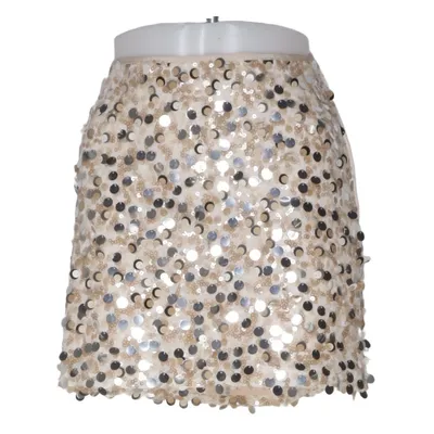 Jupe (Beige, Argent) de IVIVI Élasthane, Polyester