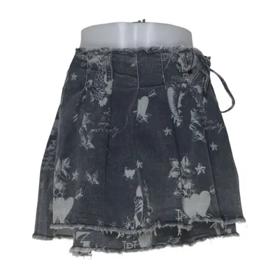 Jupe en jean (Womens Edh Love Print Skirt) de Ed Hardy Coton, Élasthane, Polyester