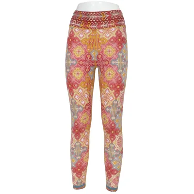Leggings (Rød, Flerfarvet) fra Inhale Exhale Elastan, Genanvendt polyester