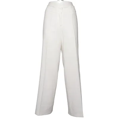Pantalon patte d'éléphant (Blanc) de Antonette Acétate, Polyester