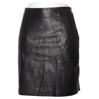 Jupe en cuir (Noir) de Set Élasthane, Cuir, Polyester