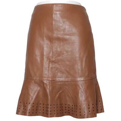 Leather skirt (Brown) from Transmission Leather, Polyester