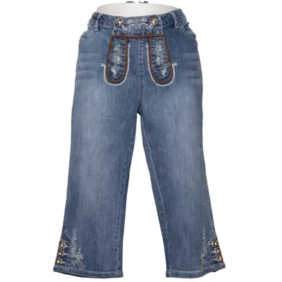 Driekwart broek (Blauw) van Collection L. Katoen, Elastaan, Polyester