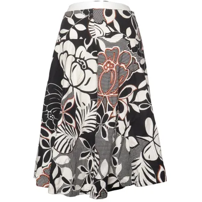 Kjol (Svart, Vit, Brun) från H&M Bomull, Linne, Polyester