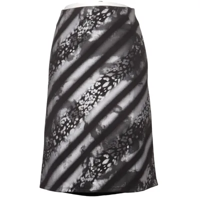 Rock (Schwarz, Grau, Weiß) von Création L Elasthan, Polyester